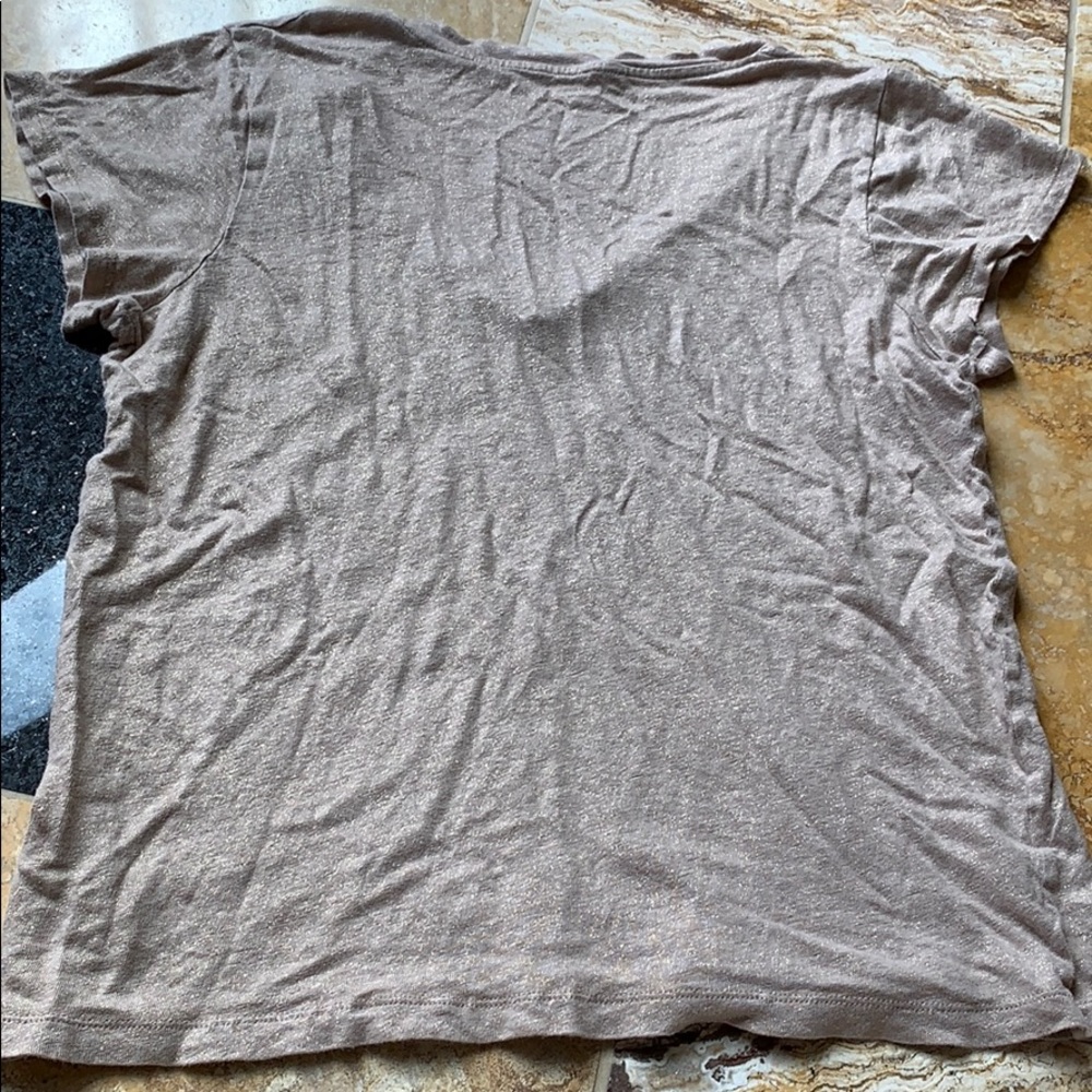 J. Crew capsleeve 100% linen tan/gold flecked - Picture 7 of 11